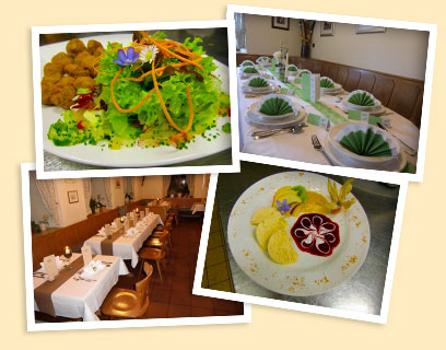 Frische, fränkische Speisen und Getränke in unserem Restaurant